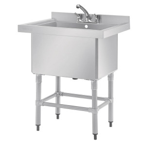 Pomivalno korito s visokim hrbtnim delom 100 L 770 x 600 mm - Vogue - Fourniresto