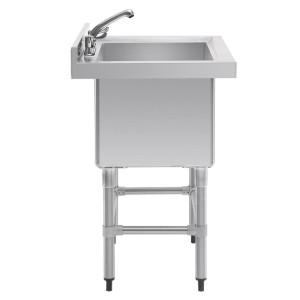Pomivalno korito s visokim hrbtnim delom 100 L 770 x 600 mm - Vogue - Fourniresto