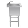 Pomivalno korito s visokim hrbtnim delom 100 L 770 x 600 mm - Vogue - Fourniresto