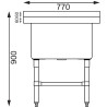 Pomivalno korito s visokim hrbtnim delom 100 L 770 x 600 mm - Vogue - Fourniresto