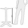 Miza s kvadratno železno podnožje 425 x 720 mm - Bolero - Fourniresto
