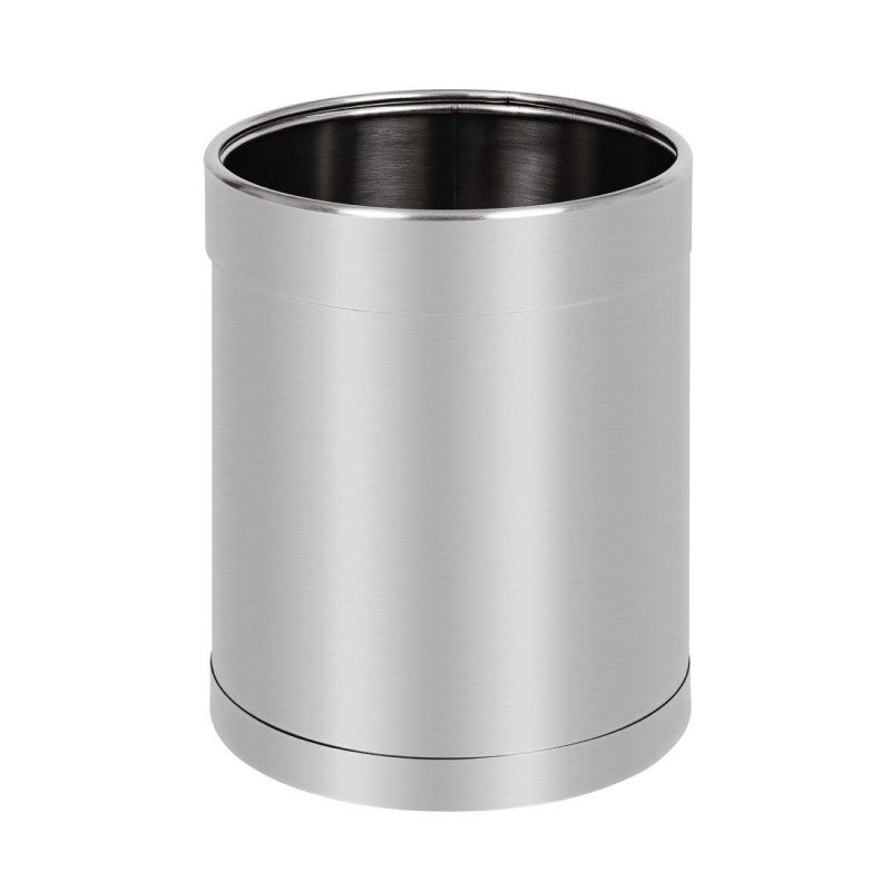 Stainless Steel Waste Paper Basket - 10.2 L - Bolero - Fourniresto Stainless Steel Waste Paper Basket - 10.2 L - Bolero - Fourniresto