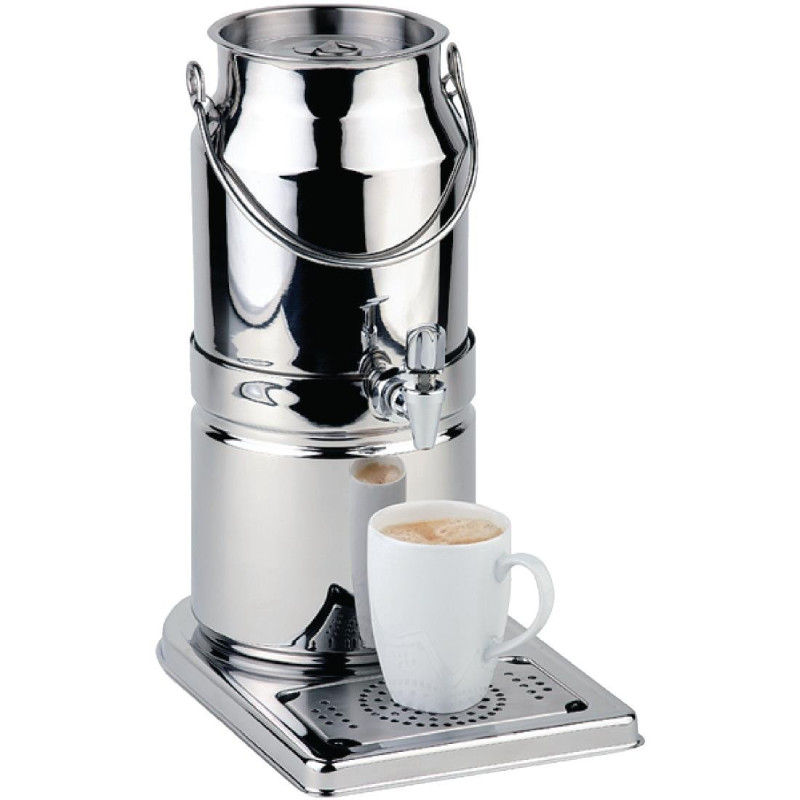 Stainless Steel 3 L Milk Dispenser - APS - Fourniresto Stainless Steel 3 L Milk Dispenser - APS - Fourniresto