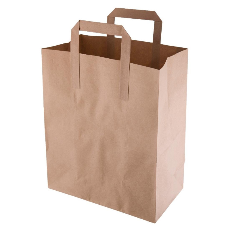 Sac En Papier Recyclable Marron 255 X 215 Mm - Lot De 250 - Fiesta Green - Fourniresto Sac En Papier Recyclable Marron 255 X 215 Mm - Lot De 250 - Fiesta Green - Fourniresto