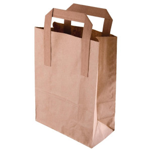Velika reciklirana rjava papirnata vrečka 305 x 254 mm - paket 250 kosov - Fiesta Green - Fourniresto