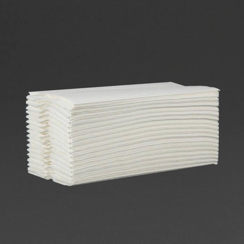 Hand Towel Folding C Fold 2 Ply 160 Sheets - Pack of 15 - Jantex - Fourniresto Hand Towel Folding C Fold 2 Ply 160 Sheets - Pack of 15 - Jantex - Fourniresto