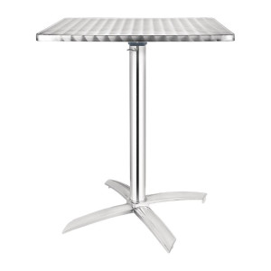 Kvadratna miza z nagibno ploščo iz nerjavečega jekla - 600 x 600 mm - Bolero - Fourniresto