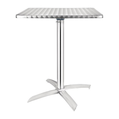 Kvadratna miza z nagibno ploščo iz nerjavečega jekla - 600 x 600 mm - Bolero - Fourniresto