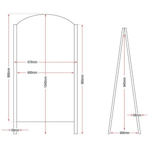 Nalepka za pločnik črne barve s kovinsko konstrukcijo 675 x 660 mm - Olympia - Fourniresto
