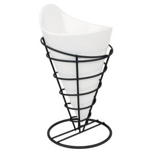 Support Conique Noir pour Frites Ø 115 mm - Olympia - Fourniresto