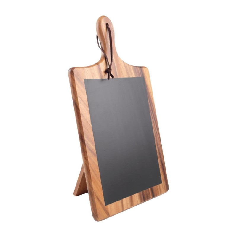 Deska iz akacije in skrilavca s podporo 220 x 25 mm - T&G Woodware - Fourniresto