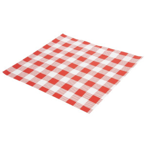 Nemasten papir Vichy rdeče barve 250 x 250 mm - Paket 200 kosov - FourniResto - Fourniresto