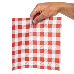 Nemasten papir Vichy rdeče barve 250 x 250 mm - Paket 200 kosov - FourniResto - Fourniresto