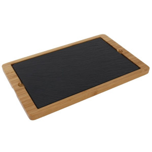 Plošča iz skrilavca za pladenj 280 x 100 mm - Komplet 2 - Olympia - Fourniresto
