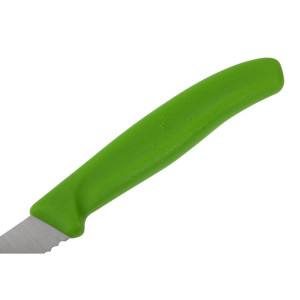 Nož za kuhinjo z zelenim ročajem in nazobčanim rezilom 8 cm - Victorinox - Fourniresto