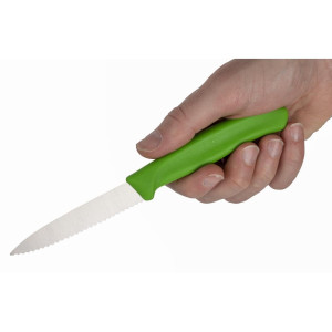 Nož za kuhinjo z zelenim ročajem in nazobčanim rezilom 8 cm - Victorinox - Fourniresto