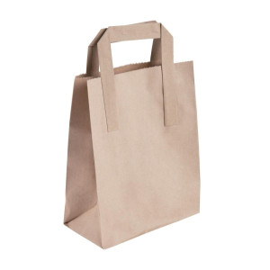 Majhna vrečka iz recikliranega papirja rjave barve 215 x 180 mm - paket 250 kosov - Fiesta Green - Fourniresto
