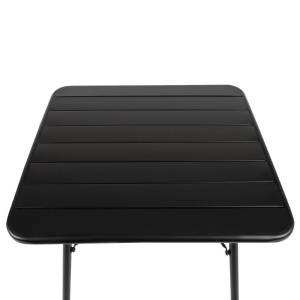 Miza s črnimi letvicami kvadratne oblike iz jekla 700 x 700 mm - Bolero - Fourniresto