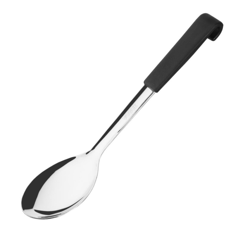 Serving Spoon Black Handle Stainless Steel 340 mm - Vogue - Fourniresto Serving Spoon Black Handle Stainless Steel 340 mm - Vogue - Fourniresto