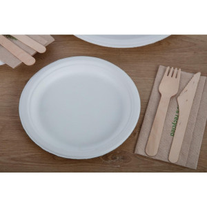 Krožniki iz kompostabilne bagase 17,9 cm - paket 50 kosov - Fiesta Green - Fourniresto