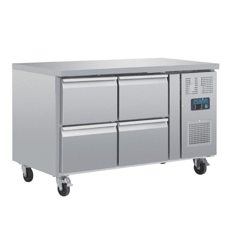 Hladilna miza GN 1/1 z ventilatorjem, 4 predali, serija U 314L - Polar - Fourniresto Hladilna miza GN 1/1 z ventilatorjem, 4 predali, serija U 314L - Polar - Fourniresto