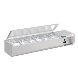Saladnik za postavitev s pokrovom Serija G 6x GN 1/4 - Polar - Fourniresto