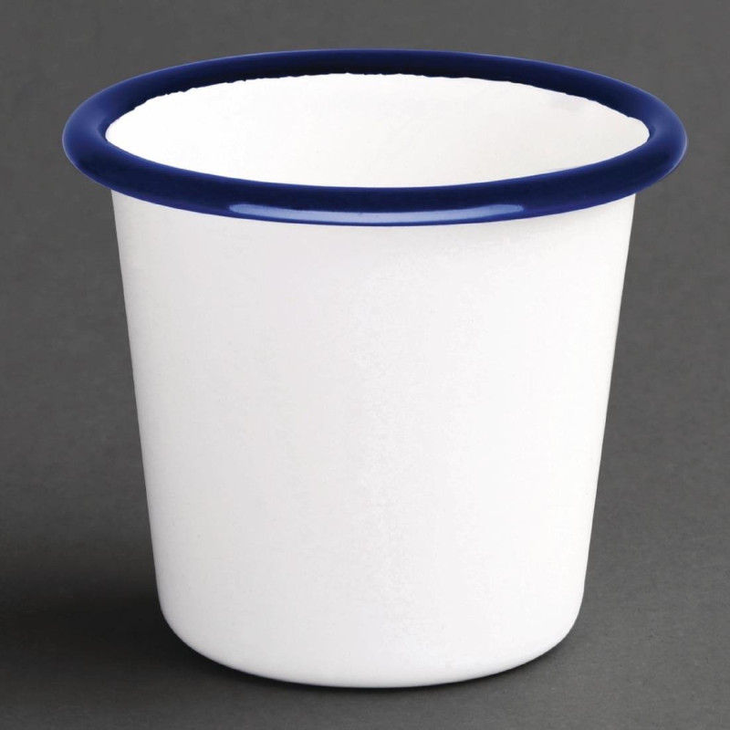 Posoda za omako iz emajliranega jekla, modro-bela, 114 ml - komplet 6 kosov - Olympia - Fourniresto Posoda za omako iz emajliranega jekla, modro-bela, 114 ml - komplet 6 kosov - Olympia - Fourniresto