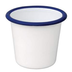 Posoda za omako iz emajliranega jekla, modro-bela, 114 ml - komplet 6 kosov - Olympia - Fourniresto