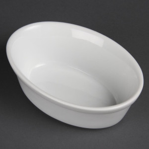 Ovalne bele posode za gratin 161 x 116 mm - komplet 6 - Olympia - Fourniresto