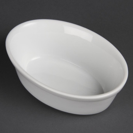Ovalne bele posode za gratin 161 x 116 mm - komplet 6 - Olympia - Fourniresto
