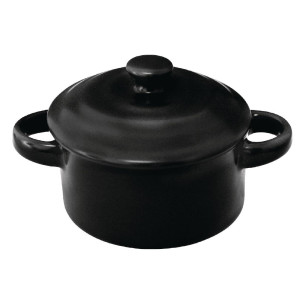 Mini črne okrogle posodice Ø 85 mm - Olympia - Fourniresto