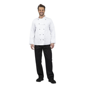 Kuharska jakna Chicago z dolgimi rokavi, bela, velikost M - Whites Chefs Clothing - Fourniresto
