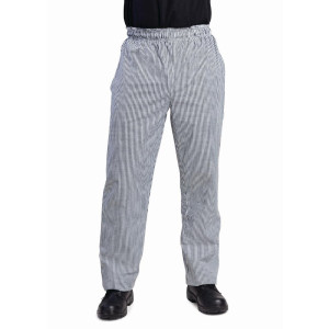 Hlače za kuharje Vegas črne in bele majhne kocke unisex velikost L - Whites Chefs Clothing - Fourniresto