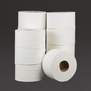 Role papirnatega toaletnega papirja 2-slojni Mini Jumbo 150m - paket 12 - Jantex