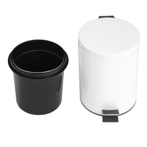 Koš za smeti s pedalom - bela - 5L - Bolero