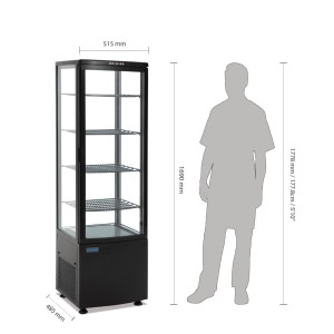 Hladilna vitrina z ukrivljenimi vrati - črna 235 L - Polar - Fourniresto