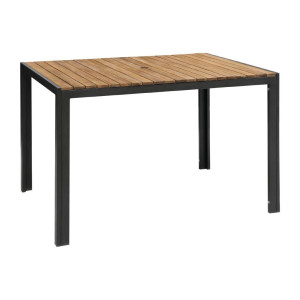 Pravokotna miza iz jekla in akacije - 120 cm - Bolero - Fourniresto