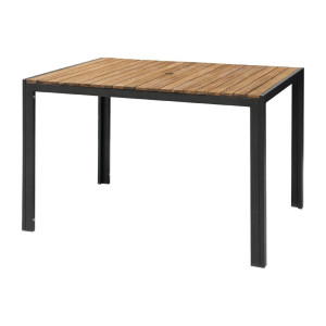 Pravokotna miza iz jekla in akacije - 120 cm - Bolero - Fourniresto
