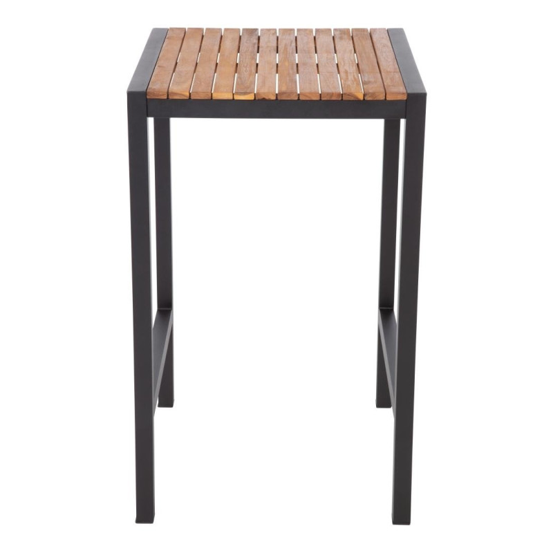 Square Steel and Acacia High Table 60 cm - Bolero Square Steel and Acacia High Table 60 cm - Bolero