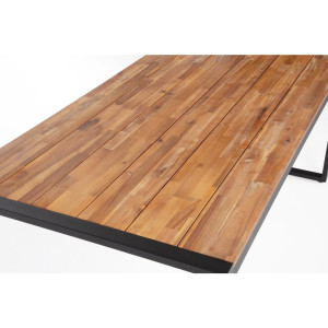 Miza industrijskega stila pravokotne oblike iz jekla in akacije 180 cm - Bolero - Fourniresto