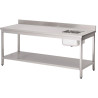 Miza šefa z desnim koritom in inox hrbtnim delom L 1800 x P 700mm - Gastro M