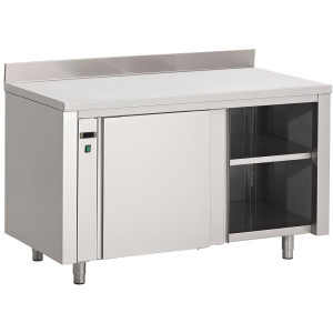 Ogrevana omarica iz nerjavečega jekla z opiralom - Š 1800 x G 700mm - Gastro M