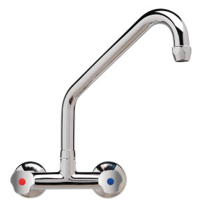 Mešalnik pip Bitrou, model Heavy Duty 3/4" za montažo na steno s visokim vratom - L 250 mm - FourniResto