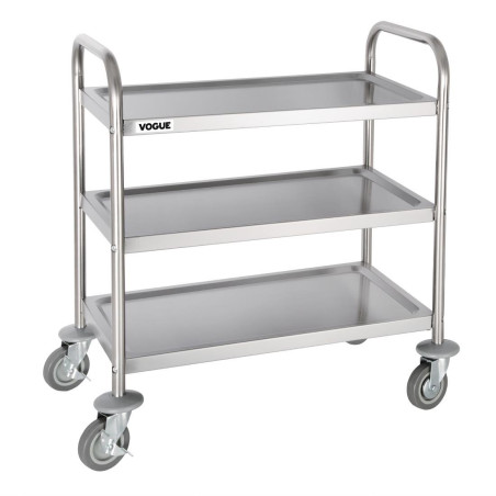 Voziček za pospravljanje iz nerjavečega jekla - 3 nivoji - L 710 X P 405mm - 128Kg - Vogue