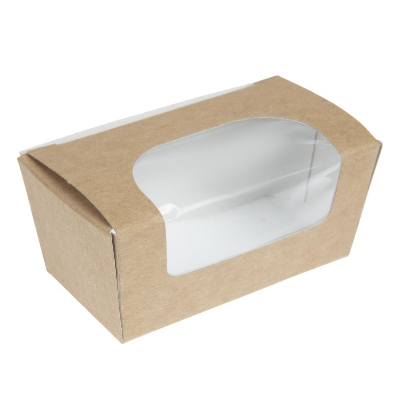 Škatle za torte pravokotne Kraft kompostabilne s prozorom - paket 500 - Colpac Škatle za torte pravokotne Kraft kompostabilne s prozorom - paket 500 - Colpac