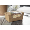 Škatle za torte pravokotne Kraft kompostabilne s prozorom - paket 500 - Colpac
