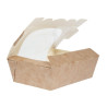 Pladnji za solato Kraft, ki se lahko reciklirajo, s acetatnim oknom - 825 ml - paket 200 - Colpac
