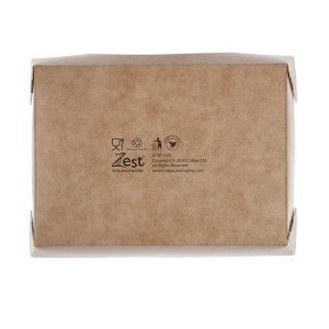 Pladnji za solato Kraft, ki se lahko reciklirajo, s acetatnim oknom - 825 ml - paket 200 - Colpac