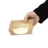 Pladnji za solato Kraft, ki se lahko reciklirajo, s acetatnim oknom - 825 ml - paket 200 - Colpac
