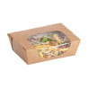 Pladnji za solato Kraft, ki se lahko reciklirajo, s acetatnim oknom - 825 ml - paket 200 - Colpac
